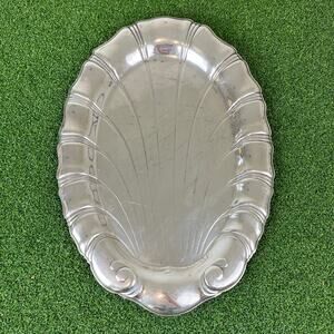 1847 Rogers Bros Neptune Silverplate Shell Serving Platter Tray 16" Vintage
